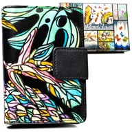 Portfele - Portfel damski skórzany Rovicky z ochroną RFID modna portmonetka na suwak, różnokolorowy czerwony - miniaturka - grafika 1