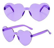 Dodatki do strojów karnawałowych - Okulary Serca Przezroczyste Przeciwsłoneczne Dla Dzieci Party Fioletowe - miniaturka - grafika 1