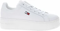 Trampki damskie - Tommy Jeans niskie trampki damskie gładka skóra biały rozmiar: 37 - miniaturka - grafika 1