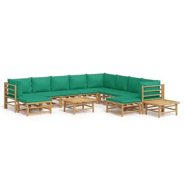 Zestaw Wypoczynkowy do Ogrodu z Bambusa, Stolik 55x65x30 cm, Sofa 69x69x65