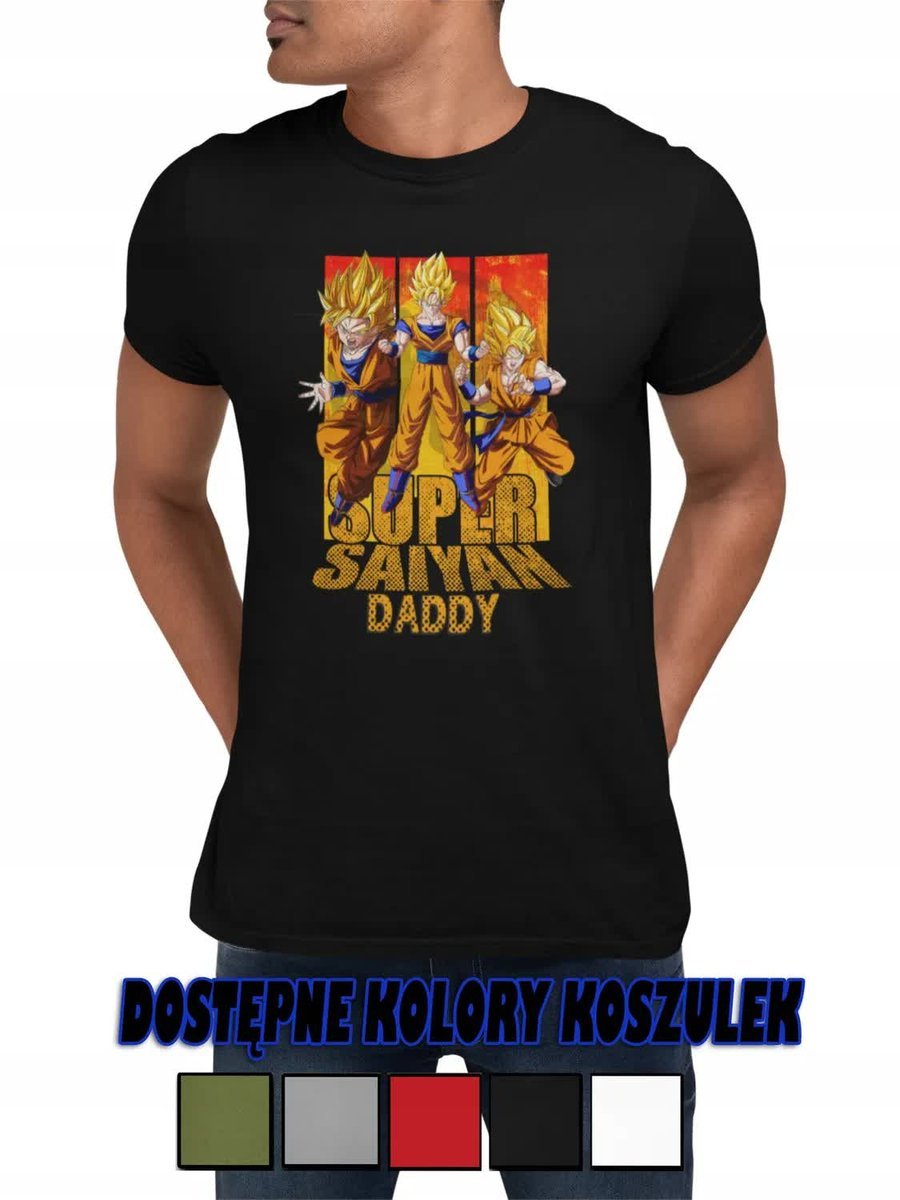 T-Shirt Koszulka Męska Dzień Taty Dla Taty Dad Dragonball Goku Wzory - Xl