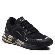 Półbuty męskie - Sneakersy EA7 Emporio Armani X8X094 XK239 M701 Triple Black/Gold Training - miniaturka - grafika 1