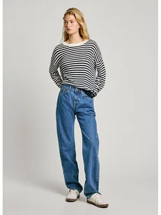 Pepe Jeans Sweter "Poppy" w kolorze granatowo-białym - Swetry damskie - miniaturka - grafika 1