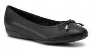 Baleriny - GEOX ANNYTAH BALERINY CZARNE SKÓRZANE 37 ŻUL - miniaturka - grafika 1