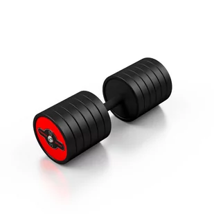 Hantla stalowa gumowana 50 kg czerwony połysk - Marbo Sport - Hantle i ciężarki - miniaturka - grafika 1
