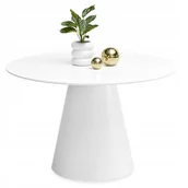 Stoły - Stół Okrągły Z Mdf Grzybek Na Nodze Stożek Ottawa 120 Lakierowany Biały Mat - miniaturka - grafika 1