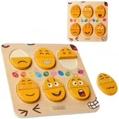Łamigłówki - MASTERKIDZ Tablica do Nauki Emocji Drewniane Jajka jaki Humor? Montessori - miniaturka - grafika 1