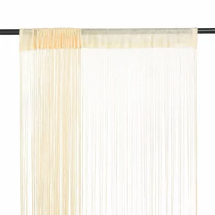 vidaXL Zasłony sznurkowe, 2 sztuki, 140x250 cm, kremowe - Zasłony - miniaturka - grafika 1