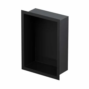 Półka wnękowa 30 x 20 x 10 cm czarna ze szklaną nakładką na dno - Półki łazienkowe - miniaturka - grafika 1