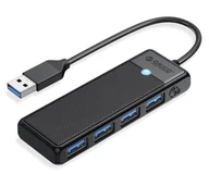 Huby USB - Orico Hub USB-A 4 porty USB-A 3.0 5Gbps czarny PAPW4A-U3-015-BK-BP - miniaturka - grafika 1
