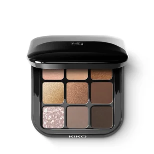KIKO Milano Glamour Multi Finish Eyeshadow Palette paleta 9 cieni do powiek o różnym wykończeniu 01 Earth Tones - Cienie do powiek - miniaturka - grafika 1