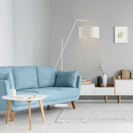 Lampy stojące - Regulowana lampa podłogowa do czytania BILBAO MARMUR w klasycznej bieli - miniaturka - grafika 1