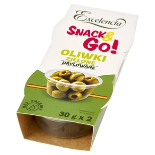Excelencia Snack&Go! Oliwki zielone drylowane 60 g (2 x 30 g) - Warzywa w marynacie - miniaturka - grafika 1