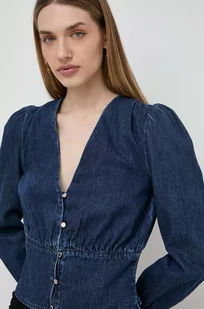 Morgan koszula jeansowa damska kolor granatowy slim - Koszule damskie - miniaturka - grafika 1
