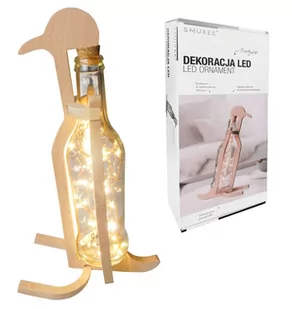 Dekoracja Świąteczna Led Drewno Szkło Pingwinek - Ozdoby bożonarodzeniowe - miniaturka - grafika 1