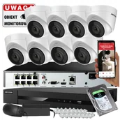 Zestawy do monitoringu - Zestaw monitoringu 8 kamer IP Hikvision IPCAM-T4 4MPx POE - miniaturka - grafika 1