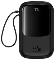 Powerbanki - Baseus Qpow Pro+ 20000mAh 22.5W z wbudowanym kablem USB-C i wyświetlaczem - czarny - miniaturka - grafika 1