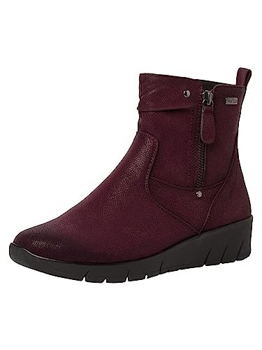 Jana Softline Damskie 8-26467-41 wygodne szerokie wygodne buty wodoodporne antypoślizgowe boczny zamek błyskawiczny botki, bordowe, 37 EU szerokie, bordowy, 37 EU Weit