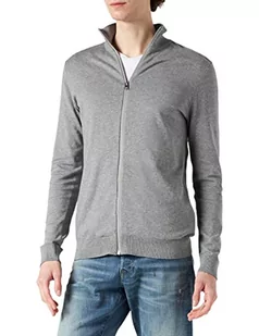 SELECTED HOMME Męska kurtka z dzianiny Zip-up, Medium Grey Melange, XXL - Kurtki męskie - miniaturka - grafika 1