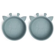 Miseczki i talerzyki dla dzieci - 2 Miseczki Silikonowe Giraf Lead Nuuroo - miniaturka - grafika 1