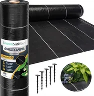 Agrowłókniny - Linarem SiatkiSieci AGROTKANINA 135G 1,1x100m PREMIUM UV 3% AGROWŁÓKNINA CZARNA MATA + KOŁKI - miniaturka - grafika 1