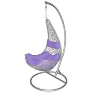Fotele ogrodowe wiszące - Bujak łezka na metalowym stelażu fiolet - miniaturka - grafika 1