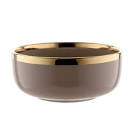 Miski i półmiski - Salaterka Berlotti 15 cm ze złotą obwódką brązowy - miniaturka - grafika 1