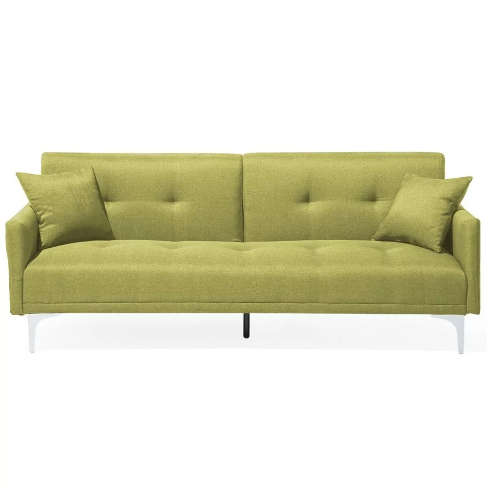 Beliani Sofa rozkładana zielona LUCAN 54485