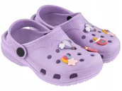Buty dla dziewczynek - Clogi dziecięce liliowe rozm. 26 - miniaturka - grafika 1
