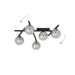 Emibig Lighting czarny krótki żyrandol szklane kule SMART 5 BLACK/GRAFIT 1104/5 nowoczesna lampa sufitowa do salonu 1104/5 - Lampy sufitowe - miniaturka - grafika 3