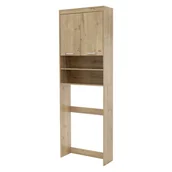 Meble łazienkowe - Waschmaschinenschrank mit 2 Türen und 2 offenen Fächern 187,5x63 cm Eichenoptik ML-Design - miniaturka - grafika 1