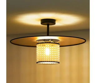 Duolla - Żyrandol natynkowy TOKYO RATTAN 1xE27/15W/230V śr. 50 cm złoty/rattan - Lampy sufitowe - miniaturka - grafika 1