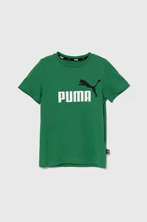 Koszulki dla chłopców - Puma t-shirt bawełniany dziecięcy kolor zielony z nadrukiem - grafika 1