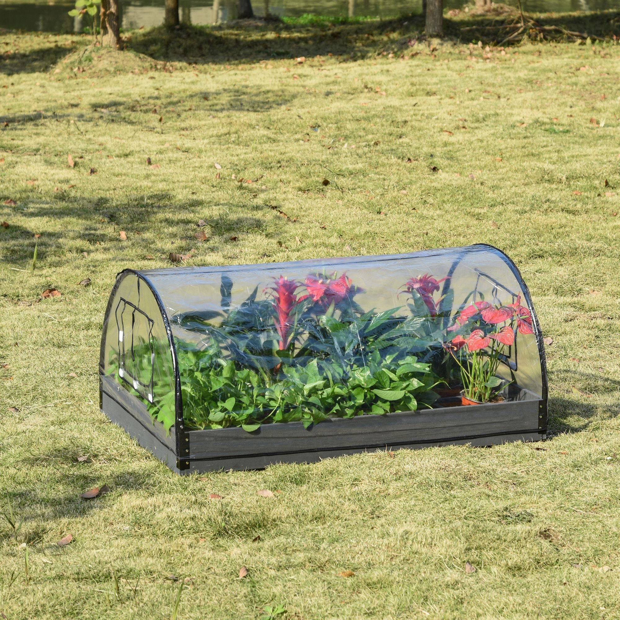 Outsunny szklarnia z oknem 12 siatek szklarnia dom pomidorowy zimna rama stal PVC przezroczysta 120 x 79 x 53 cm