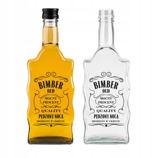 Butelka szklana FALA 500 ml BIMBER z NADRUKIEM na NALEWKI ALKOHOL - Domowy wyrób alkoholu - miniaturka - grafika 1
