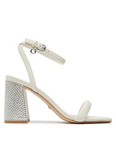 Guess Sandały FLJGEL LEA03 Écru - Sandały damskie - miniaturka - grafika 1