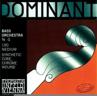 Thomastik Einzelsaite für Kontrabass 3/4 Dominant - E-Saite Nylonkern, Chrom umsponnen, Orchesterstimmung, mittel 193 - Akcesoria do instrumentów smyczkowych - miniaturka - grafika 1