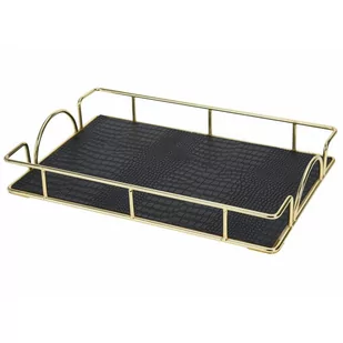 Prostokątna taca czarno złota 30x20 cm - Tace i patery - miniaturka - grafika 1