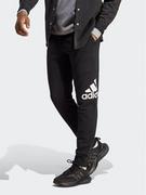 Spodnie sportowe męskie - adidas Spodnie dresowe Essentials French Terry Tapered Cuff Logo Joggers HA4342 Czarny Regular Fit - miniaturka - grafika 1