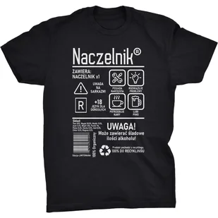 Naczelnik Etykieta Koszulka Prezent Dla Naczelnika - Koszulki męskie - miniaturka - grafika 1