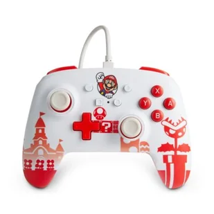 POWERA Switch Pad Mario Red & White przewodowy - Kontrolery do Nintendo - miniaturka - grafika 1