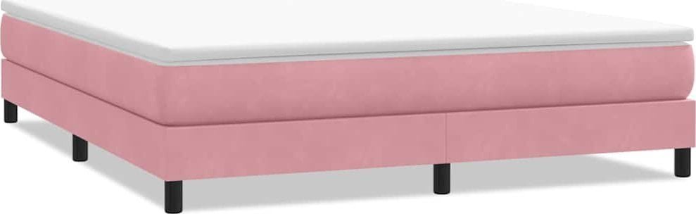 Łóżko Box Spring bez materaca Różowe 180x220 cm Aksamit