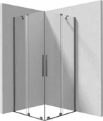 Kabiny prysznicowe - Kabina prysznicowa Deante Prizma 90x90 kwadratowa titanium transparentne uniwersalna KPNDP09P09 - miniaturka - grafika 1