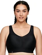 Biustonosze - Glamorise Damski biustonosz sportowy Full Figure Plus Size High Impact Wonderwire #9066, Czarny, 85B - miniaturka - grafika 1