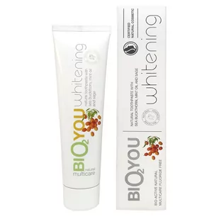 Bio2You Bio2You Produkty do higieny jamy ustnej Wybielająca pasta do zębów z aloesem szałwią i rokitnikiem miętowa 100 ml - Pasty do zębów - miniaturka - grafika 1