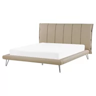 Łóżka - Beliani Łóżko ekoskóra 160 x 200 cm beżowe BETIN - miniaturka - grafika 1