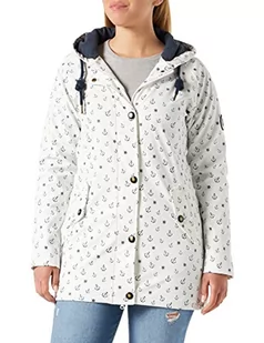Ankerglut Damen Friesennerz Regenmantel Regenjacke Mit Kapuze Gefüttert Wasserdicht Wetterfest Übergangsjacke #Ankerglutwolke damska kurtka przeciwdeszczowa, biały, 50 - Kurtki damskie - miniaturka - grafika 1