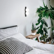 Lampy ścienne - Ideallux Ideal Lux kinkiet LED Ping Pong czarny 2-punktowy szkło opalowe - miniaturka - grafika 1