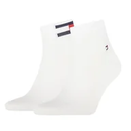 Skarpetki męskie - Tommy Hilfiger Skarpetki Stopki Białe 2 Pary Men Quarter 2P Flag 701223929-003 43/46 - miniaturka - grafika 1
