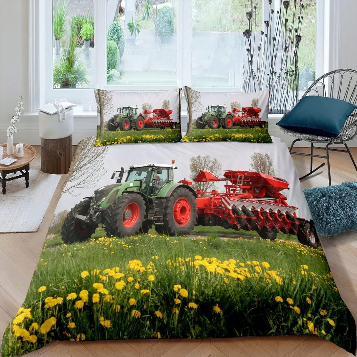 Pościel mikrofibra 135x200 1 poduszka 80x80 Traktor Ciągnik